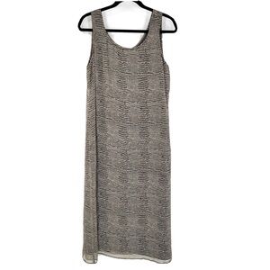 Robbie Bee Black brown black and orange cheetah print Textured Midi Dress